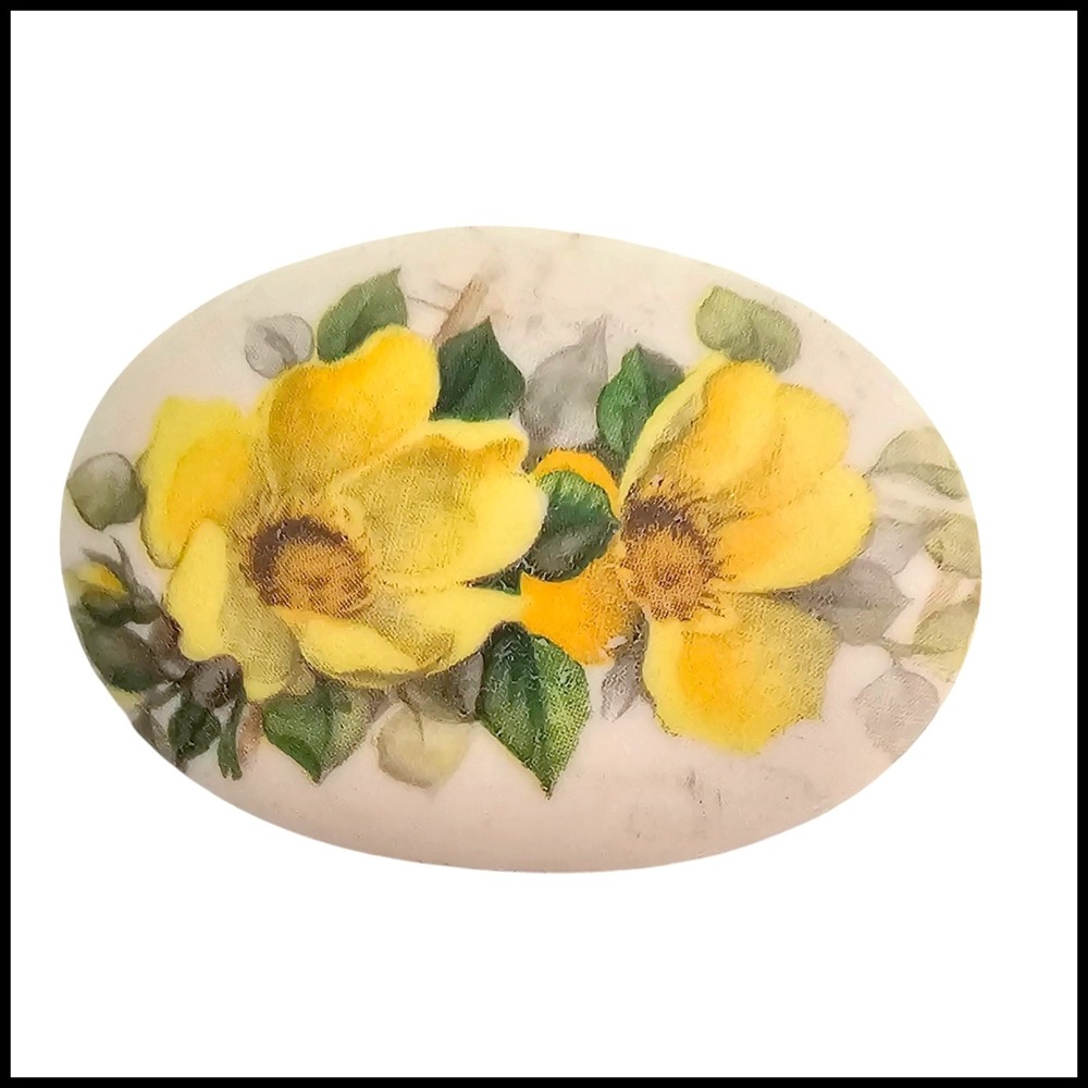 Floral Brooch Pin Ceramic Yellow Flower Statement Jewelry Gift for‎ Her